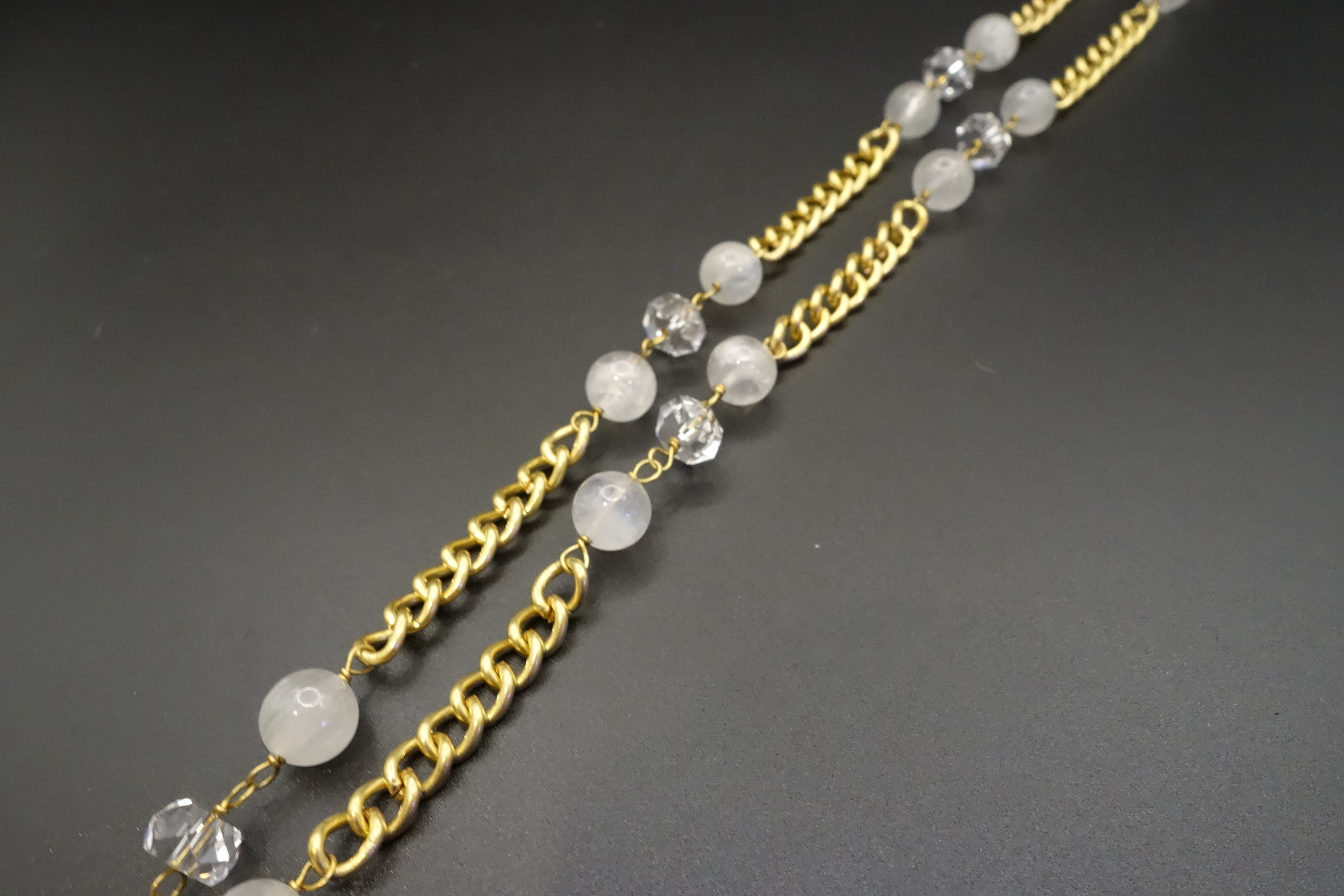 Moonstone X Clear Quartz Sunglasses Chain