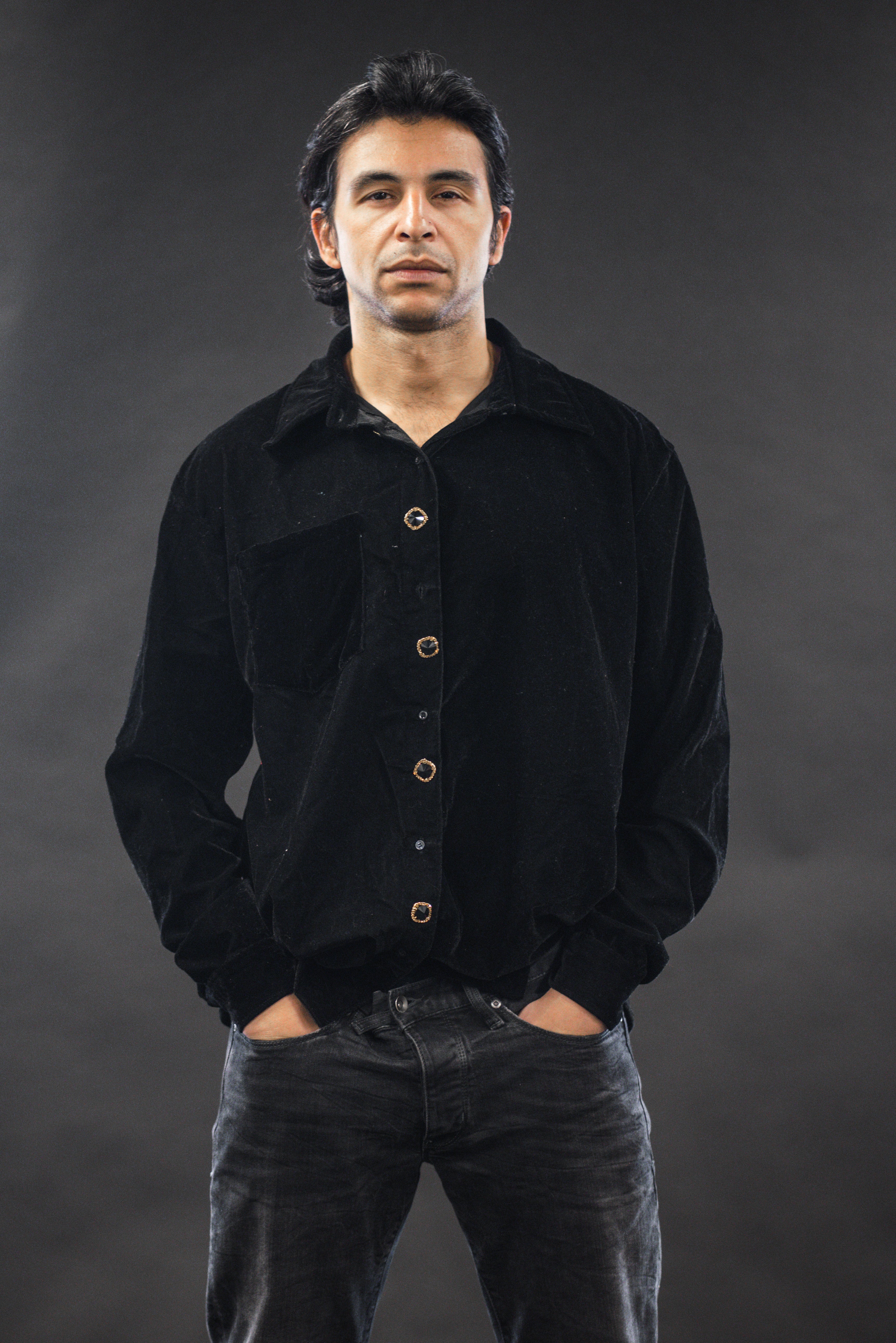 Black Velvet Shirt - Men's