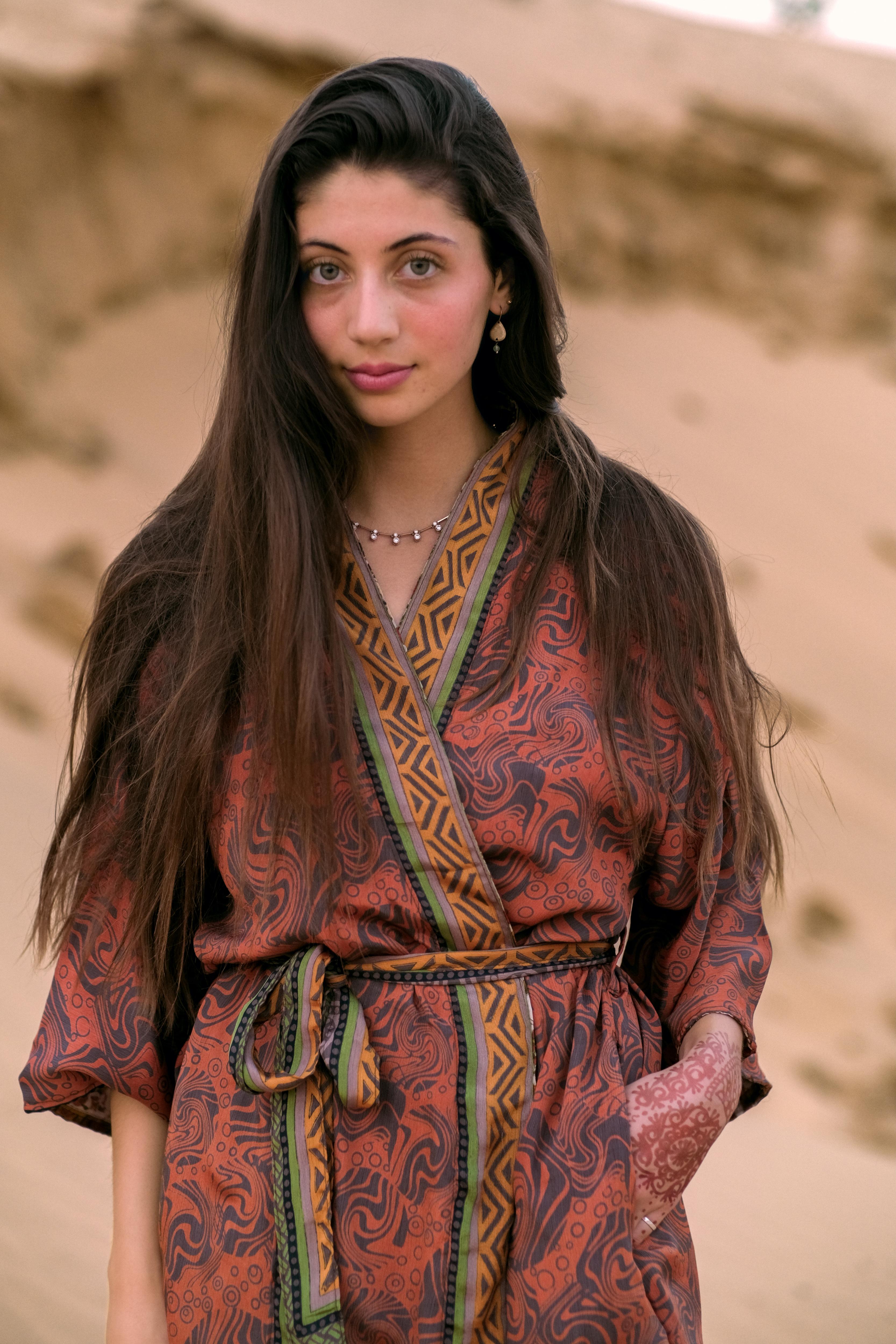 Reversible Saree Kimono Dune