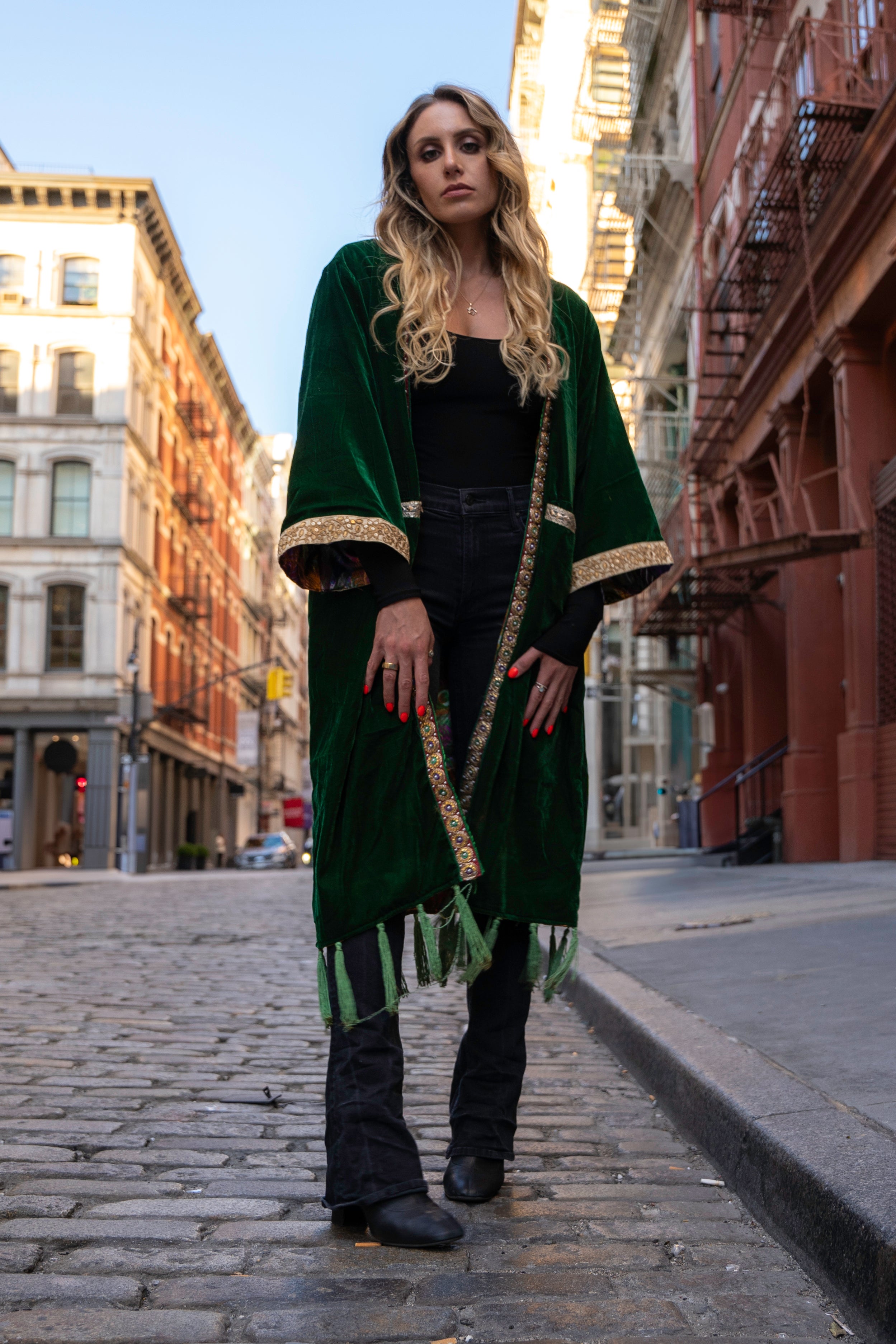Velvet Kimono - Jade