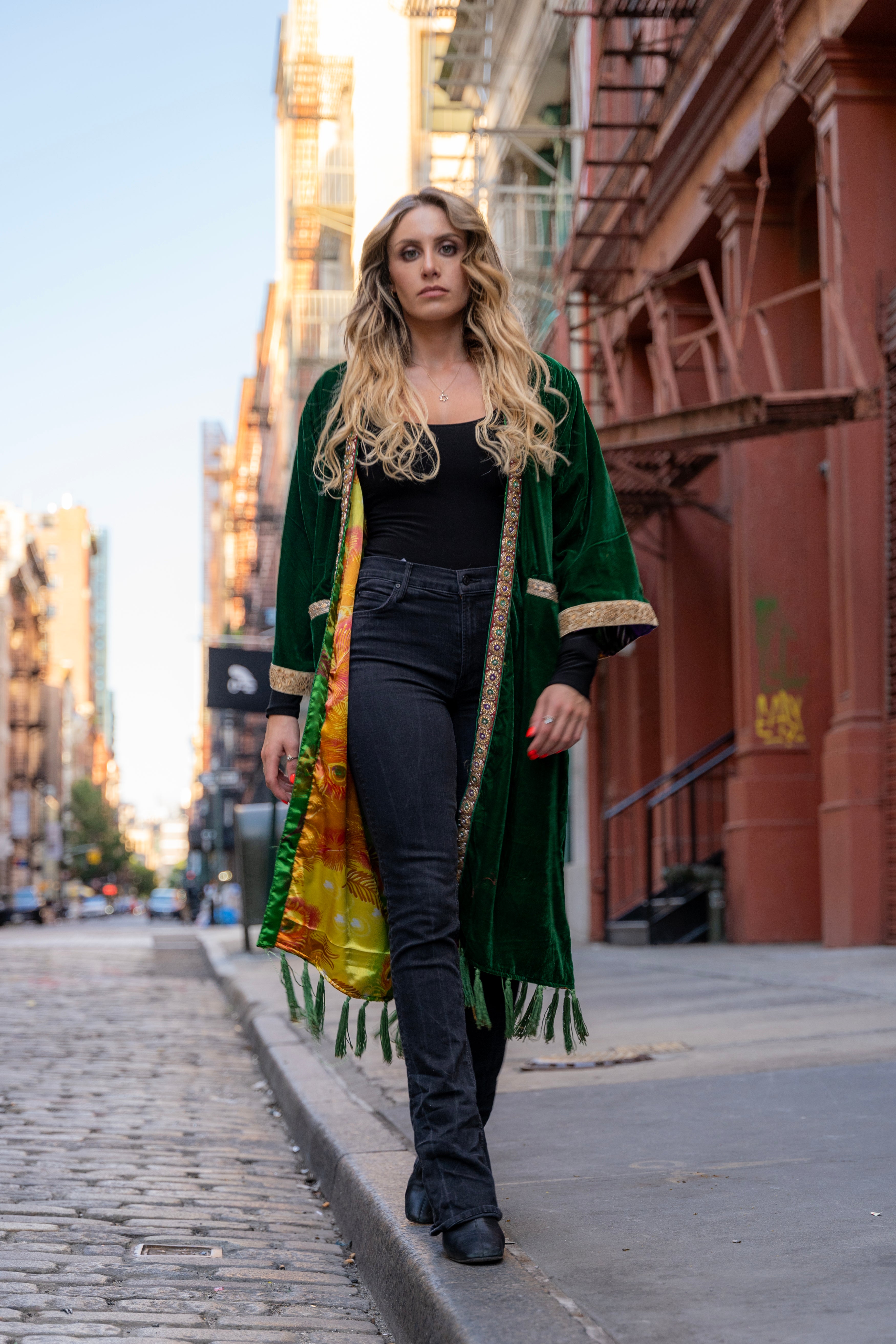 Velvet Kimono - Jade